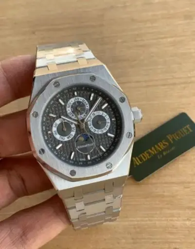 AUDEMAR.S PIGUET PERPETUAL WATCH 012 silver stainless Steel premium quality watch open machine