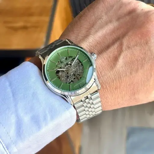 MASERATI AUTO SILVER-GREEN AUTOMATIC WATCH